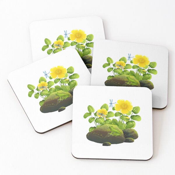 Item preview, Yellow Flowers, Dragonflies and Frog designed and sold by silviaol.