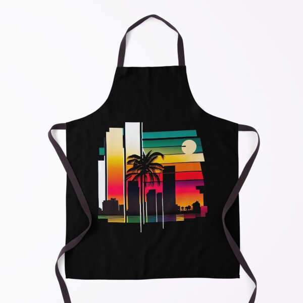 Item preview, City of Miami, Florida - the graphic design project is a vintage, retro-inspired depiction of tropical Miami beach and palm trees, showcasing the perfect family vacation destination (4) designed and sold by TourDePassion.