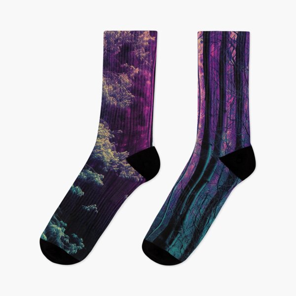 Item preview, Abstract art of colorful psychedelic forest with vibrant colors designed and sold by UmagineArts.