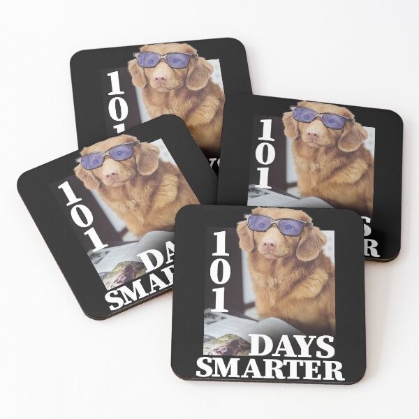 Item preview, 101 Days Smarter Cute Golden Retriever Dog With glasses designed and sold by badCasperTees.