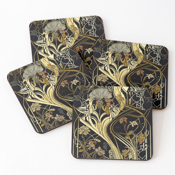 Item preview, Art deco and Kintsugi inspired digital design designed and sold by fekete-by-bee.