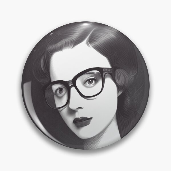 Item preview, Girl with glasses (black and white) designed and sold by nowIAMAI.