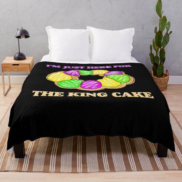 Item preview, I'm Just Here For The King Cake Funny Mardi Gras Sequin Gift designed and sold by TMelonShop.