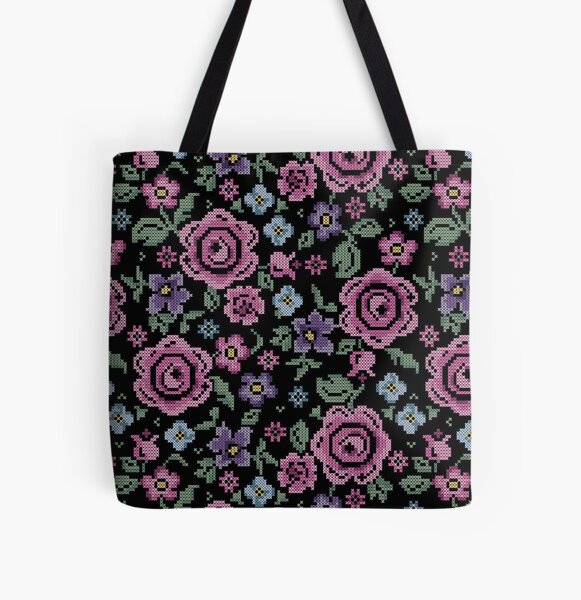 Cross stitch rose Tote Bag for Sale by Libby Heasman