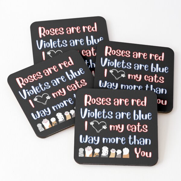 Item preview, Roses are Red Violets are Blue Cat Lovers designed and sold by BluePlanetMerch.