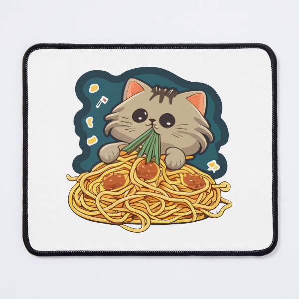 Item preview, cat eating spaghetti designed and sold by Azhastor.