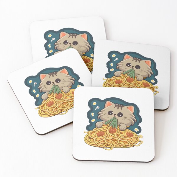 Item preview, cat eating spaghetti designed and sold by Azhastor.