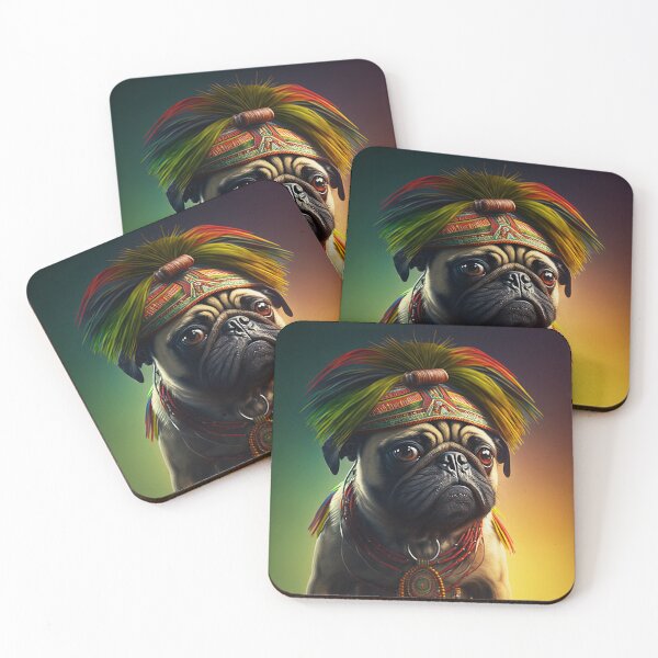 Artikelvorschau, Cool Rasta Pug 1 entworfen und verkauft von Artistic Pandas.