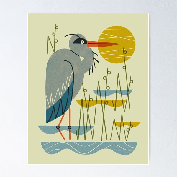 Item preview, Heron Among Reeds designed and sold by Renea L Thull.