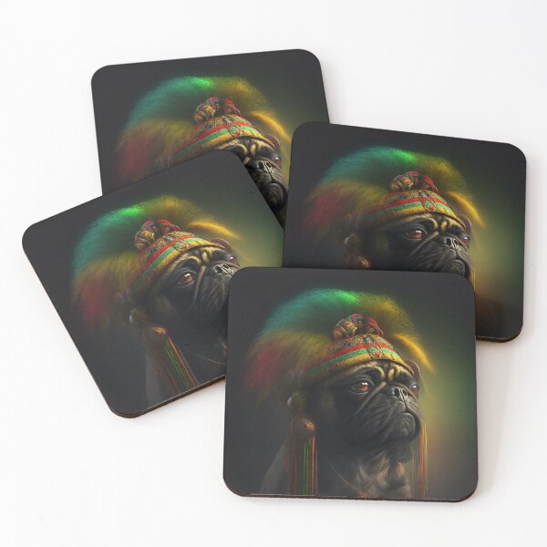 Artikelvorschau, Cool Rasta Pug 3  entworfen und verkauft von Artistic Pandas.