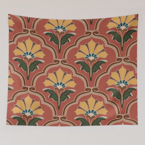 Item preview, Vintage Indian Floral Tile Pattern designed and sold by christabelco.