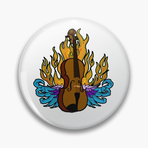 Artikelvorschau, Bluegrass Fiddle Flammendes geflügeltes Tattoo entworfen und verkauft von Kalligraphika.