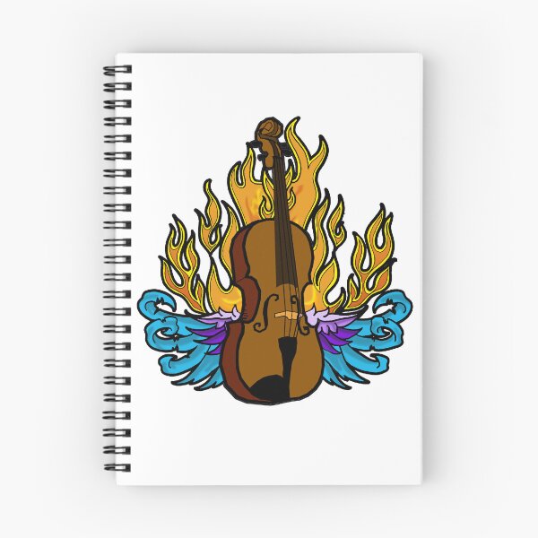 Item preview, Bluegrass Fiddle Flaming Winged Tattoo designed and sold by Kalligraphika.