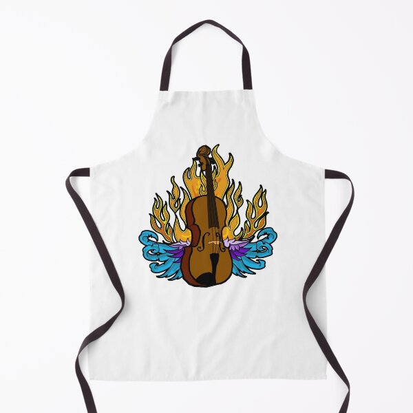 Item preview, Bluegrass Fiddle Flaming Winged Tattoo designed and sold by Kalligraphika.
