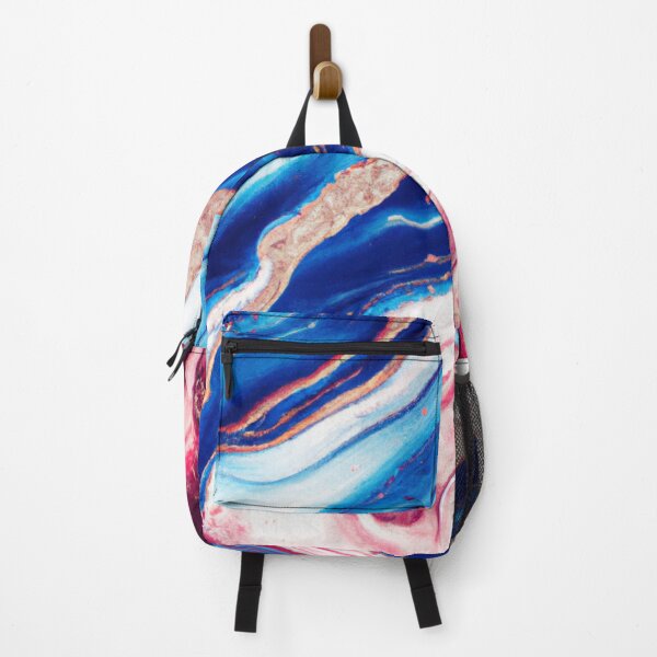 Item preview, Marble liquid ai artwork blue, pink, gold, white designed and sold by GlowtalkDesign.
