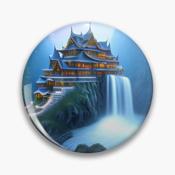 Item preview, Tiny Houses Nestled Among Waterfalls designed and sold by D3monic.