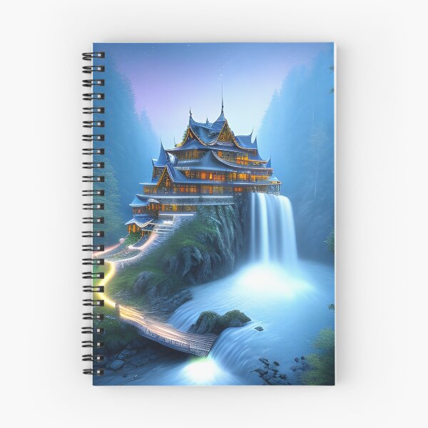 Item preview, Tiny Houses Nestled Among Waterfalls designed and sold by D3monic.