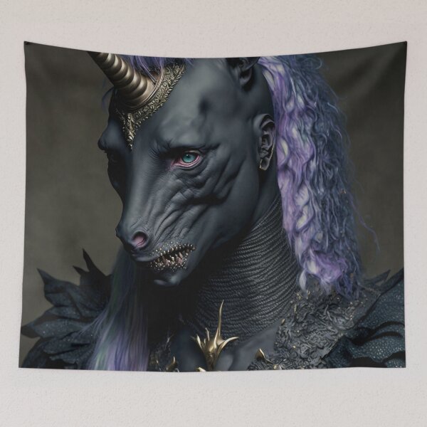 Item preview, Goth Unicorn (Portrait) designed and sold by Simone Davino.