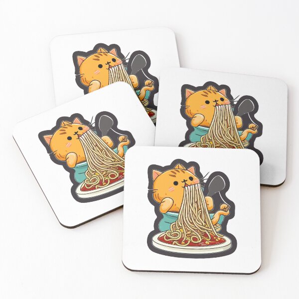 Item preview, cat eating spaghetti designed and sold by Azhastor.