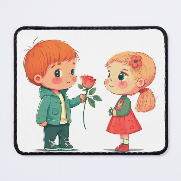 Item preview, The boy gives a flower to the girl. Sweet valentines. designed and sold by AndrewWorld.