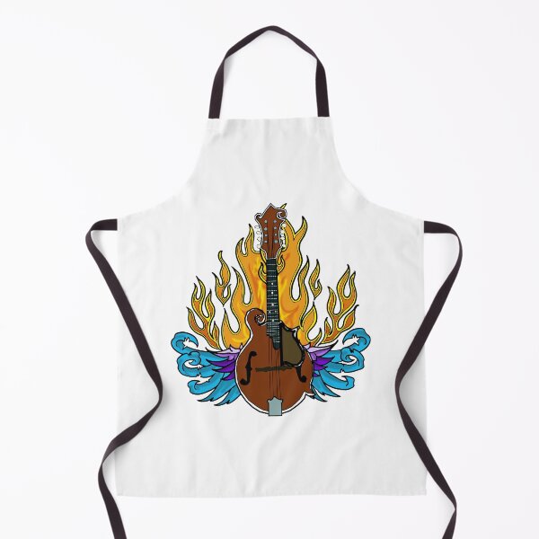 Item preview, Hot Bluegrass Mandolin Logo with Flames and Wings Tattoo designed and sold by Kalligraphika.