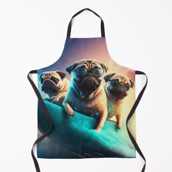 Artikelvorschau, Three Cute Surfer Pugs 1 entworfen und verkauft von Artistic Pandas.