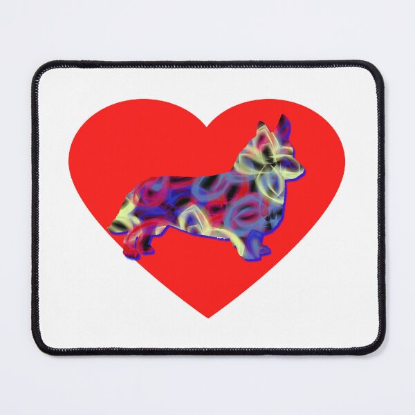 Item preview, I Heart My Welsh Corgi Dog Neon Butterflies Silhouette designed and sold by AMSonArt.