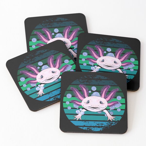 Item preview, Grunge Striped Bubbly Pink Axolotl designed and sold by Zurickdesigns.
