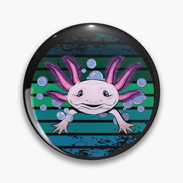Item preview, Grunge Striped Bubbly Pink Axolotl designed and sold by Zurickdesigns.