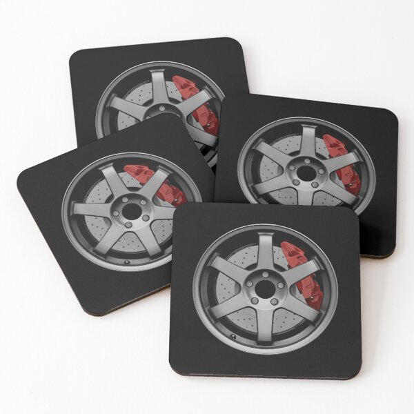 Item preview, Gray JDM Wheel with red Caliper designed and sold by ApexFibers.
