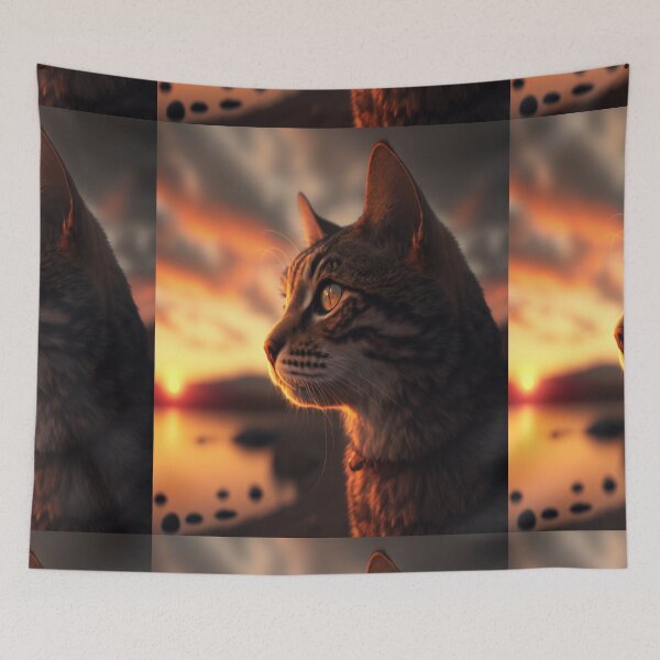 Item preview, Cat Looking At Sunset designed and sold by 1STSpark ⭐⭐⭐⭐⭐.