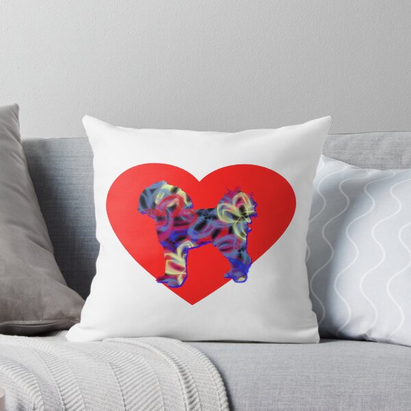 Item preview, I Heart My Cavapoo Dog Neon Butterflies Silhouette  designed and sold by AMSonArt.