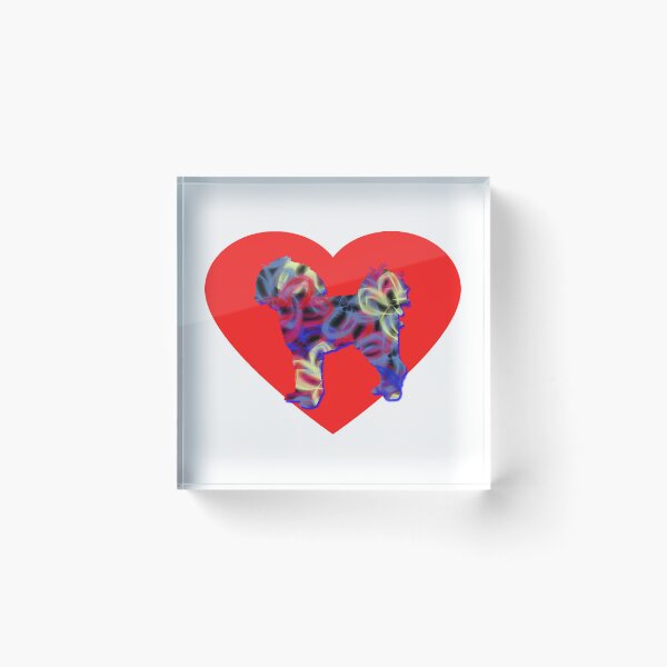 Item preview, I Heart My Cavapoo Dog Neon Butterflies Silhouette  designed and sold by AMSonArt.