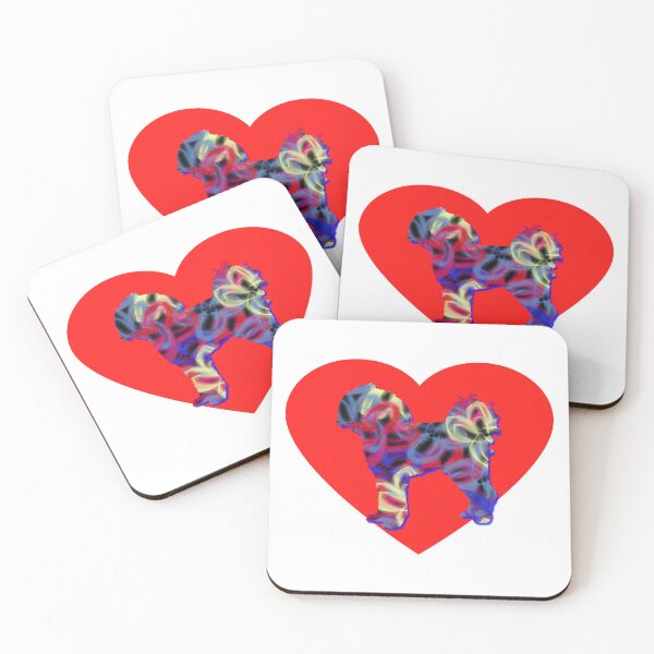Item preview, I Heart My Cavapoo Dog Neon Butterflies Silhouette  designed and sold by AMSonArt.