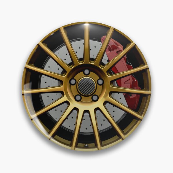Item preview, Gold Italian wheel with red caliper designed and sold by ApexFibers.