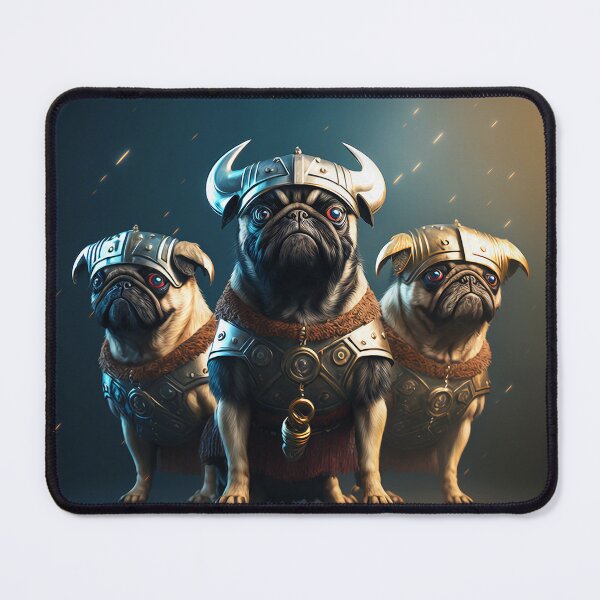 Artikelvorschau, Three Cool Viking Pugs 1 entworfen und verkauft von Artistic Pandas.