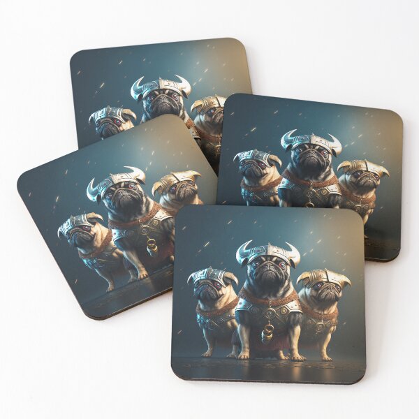Artikelvorschau, Three Cool Viking Pugs 1  entworfen und verkauft von Artistic Pandas.