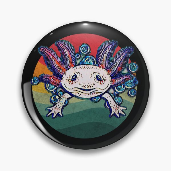 Item preview, Retro Striped Bubbly Pink Axolotl designed and sold by Zurickdesigns.