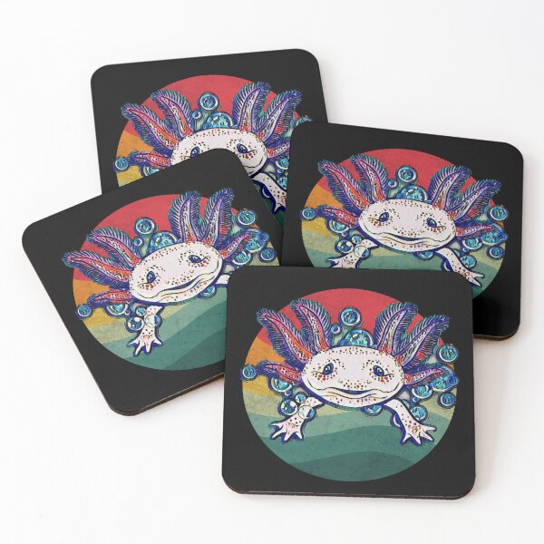 Item preview, Retro Striped Bubbly Pink Axolotl designed and sold by Zurickdesigns.