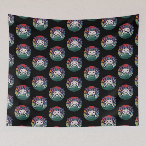 Item preview, Retro Striped Bubbly Pink Axolotl designed and sold by Zurickdesigns.