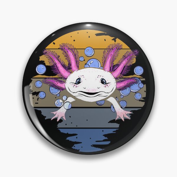 Item preview, Retro Striped Bubbly Pink Axolotl designed and sold by Zurickdesigns.