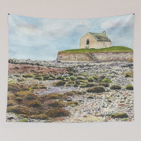 Item preview, St Cwyfan's Church on Cribinau Island near Aberffraw, Ynys Môn /Anglesey designed and sold by LymphomaLass.