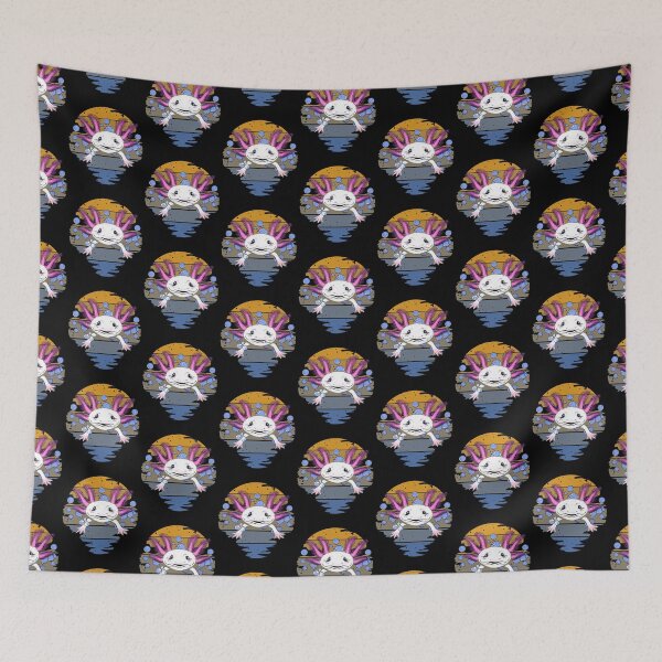 Item preview, Retro Striped Bubbly Pink Axolotl designed and sold by Zurickdesigns.