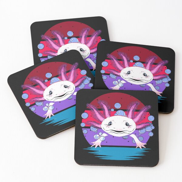 Item preview, Retro Striped Bubbly Colorful Pink Axolotl designed and sold by Zurickdesigns.