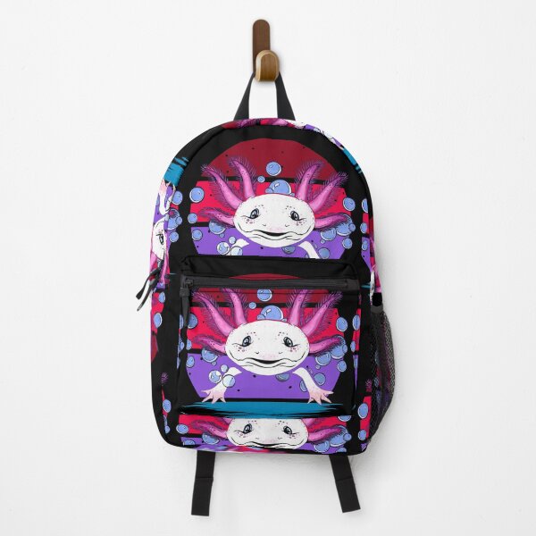 Item preview, Retro Striped Bubbly Colorful Pink Axolotl designed and sold by Zurickdesigns.
