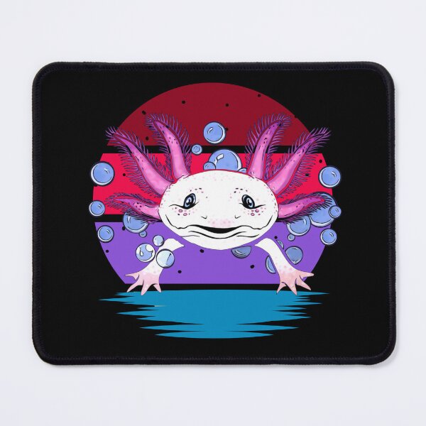 Item preview, Retro Striped Bubbly Colorful Pink Axolotl designed and sold by Zurickdesigns.