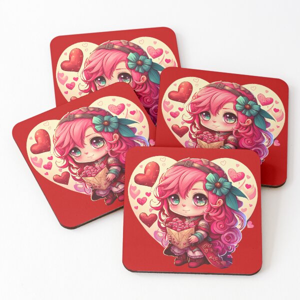 Item preview, Cute Pink Valentine Day Idea Chibi Girl designed and sold by Juliascutecornr.