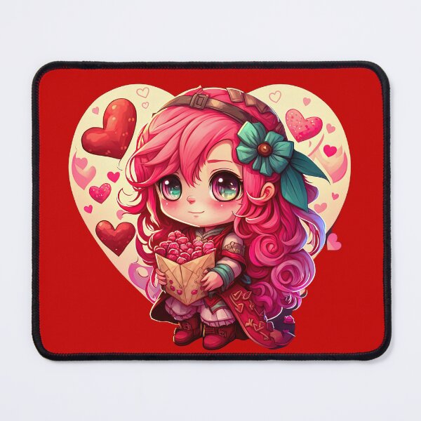 Item preview, Cute Pink Valentine Day Idea Chibi Girl designed and sold by Juliascutecornr.