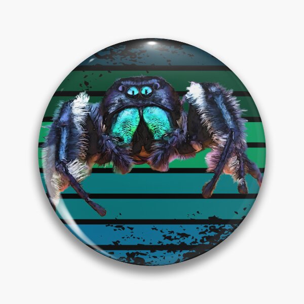 Item preview, Grunge Striped Male Regal Jumping Spider designed and sold by Zurickdesigns.