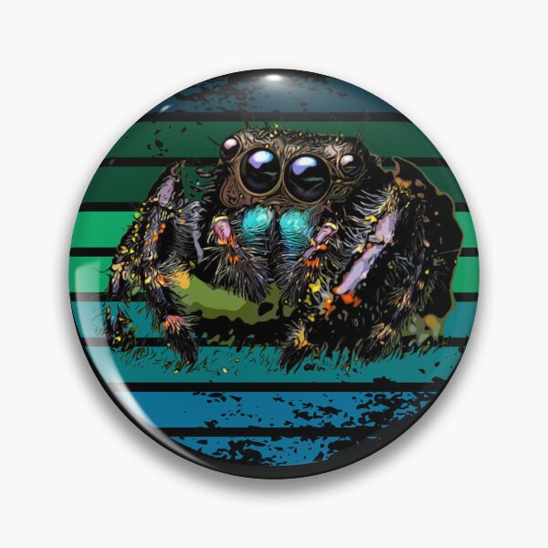 Item preview, Grunge Striped Male Regal Jumping Spider designed and sold by Zurickdesigns.